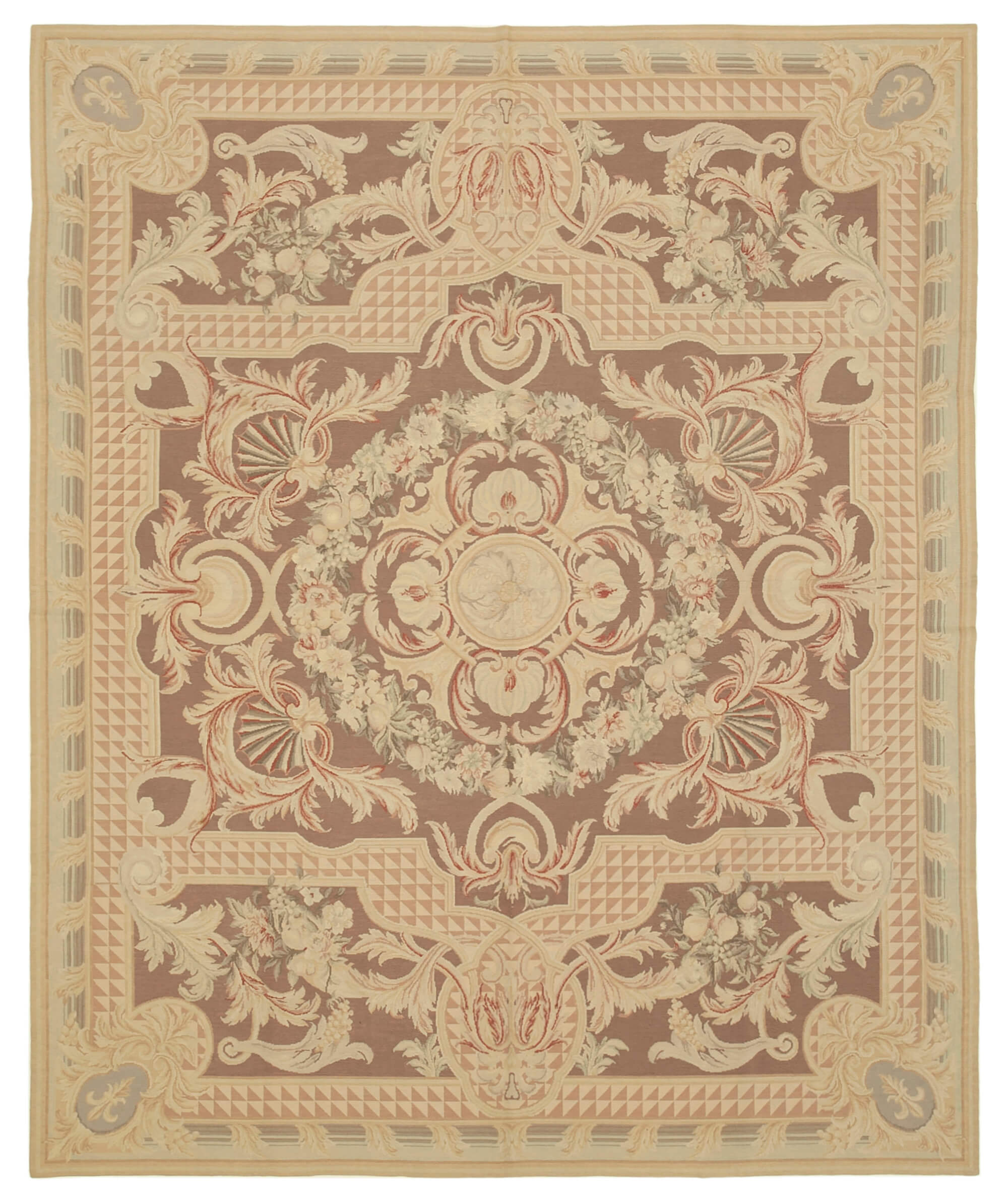 8x9 Beige Needlepoint Kilim Rug - 22063