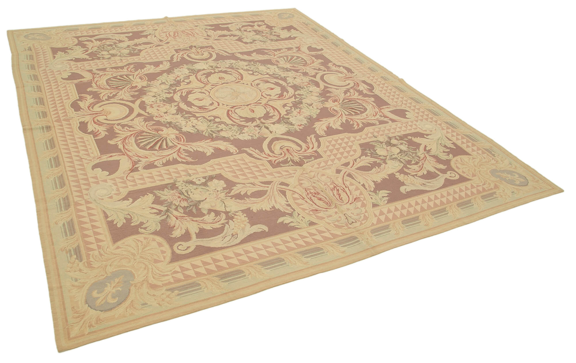 8x9 Beige Needlepoint Kilim Rug - 22063