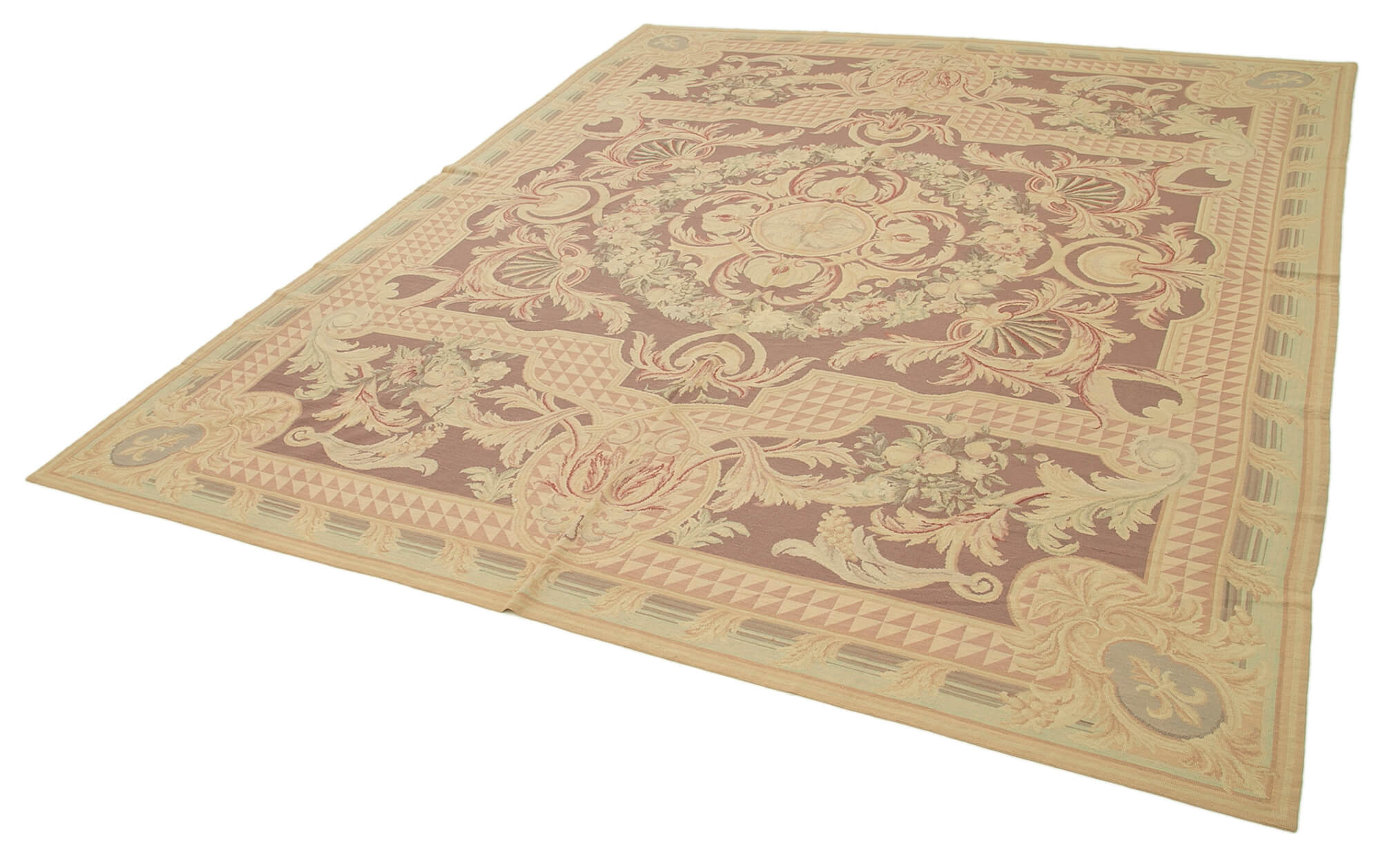 8x9 Beige Needlepoint Kilim Rug - 22063