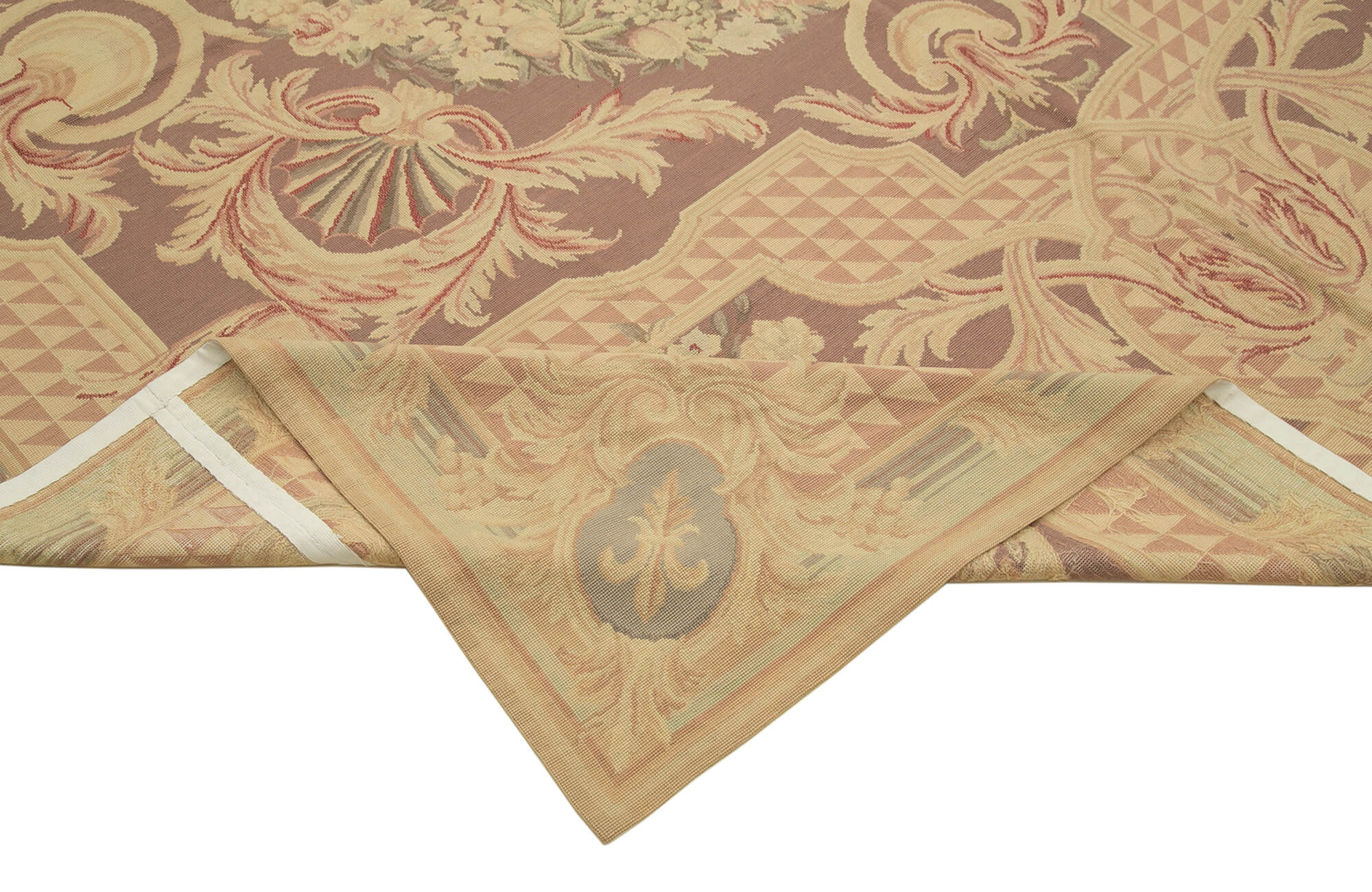8x9 Beige Needlepoint Kilim Rug - 22063