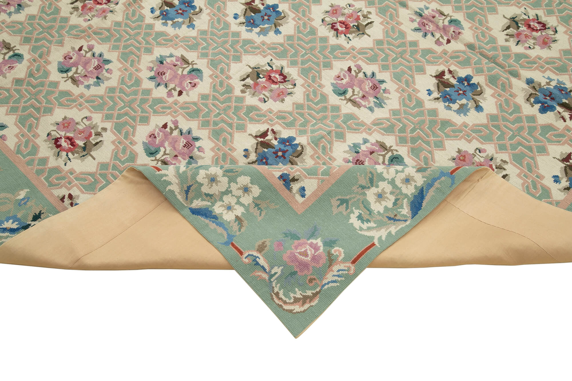8x10 Blue Needlepoint Kilim Rug - 22066
