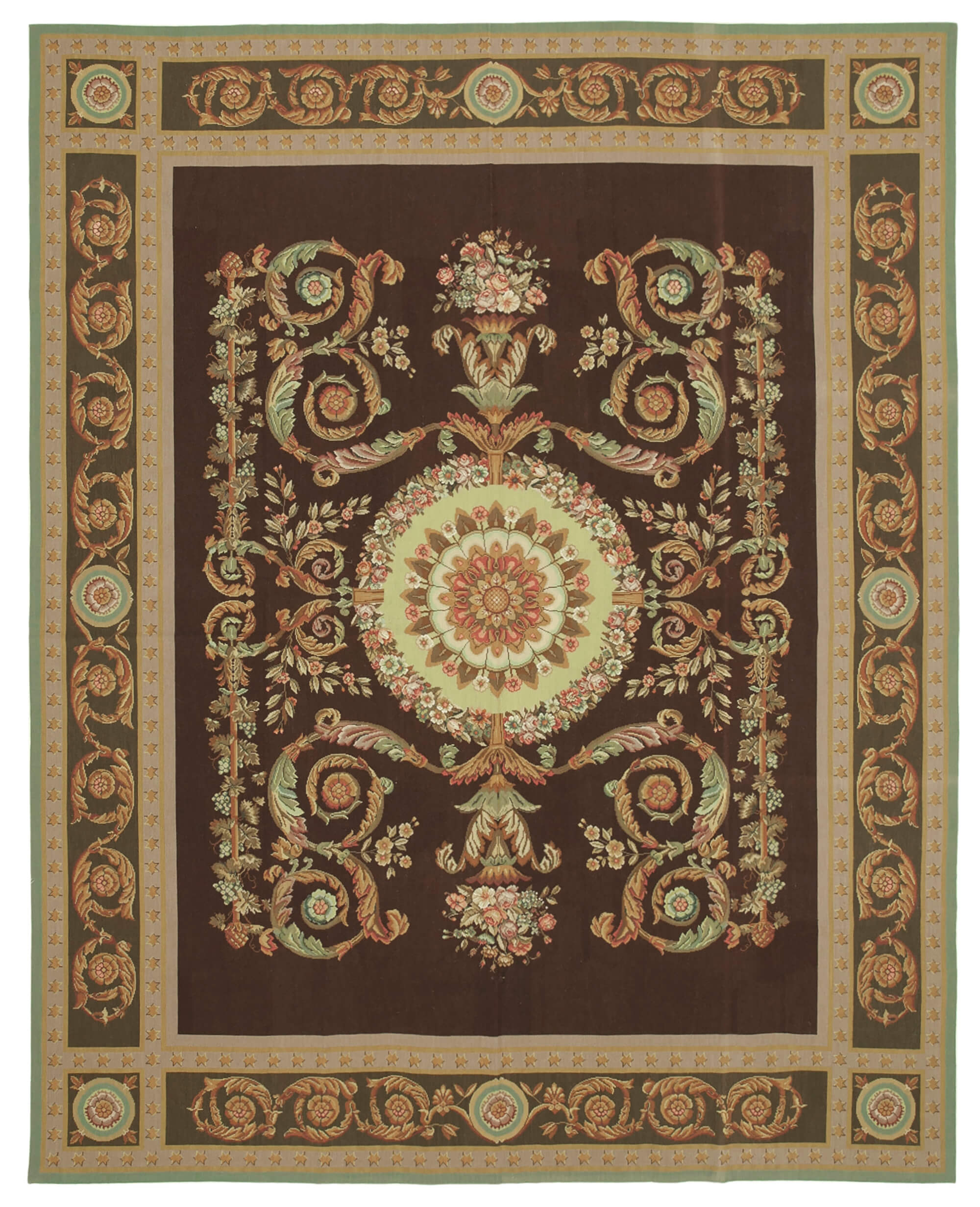 8x10 Beige Needlepoint Kilim Rug - 22067