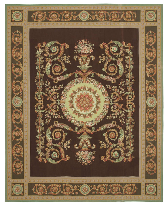 8x10 Beige Needlepoint Kilim Rug - 22067