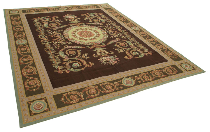 8x10 Beige Needlepoint Kilim Rug - 22067