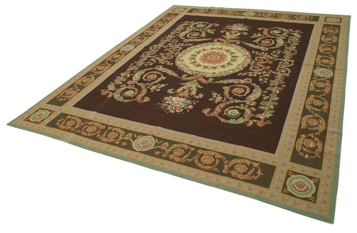 8x10 Beige Needlepoint Kilim Rug - 22067