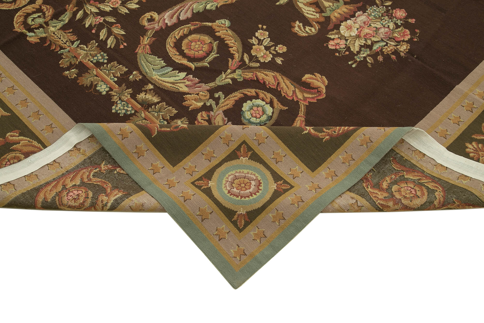 8x10 Beige Needlepoint Kilim Rug - 22067