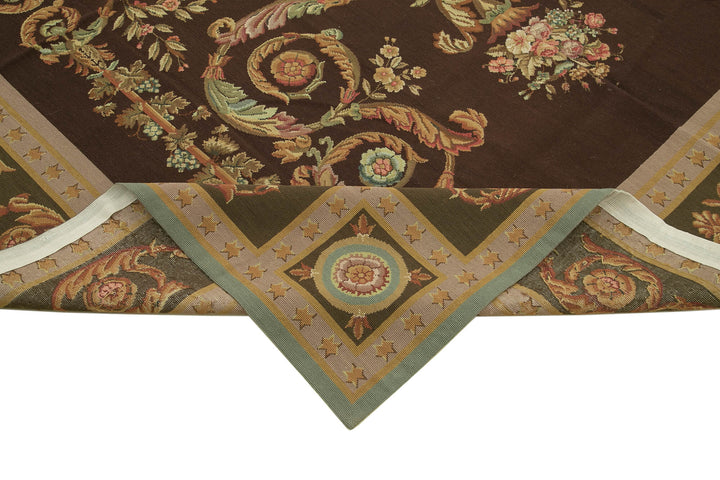 8x10 Beige Needlepoint Kilim Rug - 22067