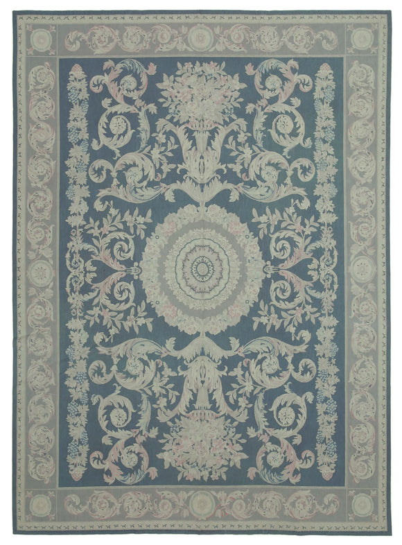 8x11 Purple Needlepoint Kilim Rug - 22068