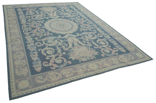 8x11 Purple Needlepoint Kilim Rug - 22068