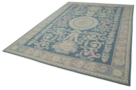 8x11 Purple Needlepoint Kilim Rug - 22068