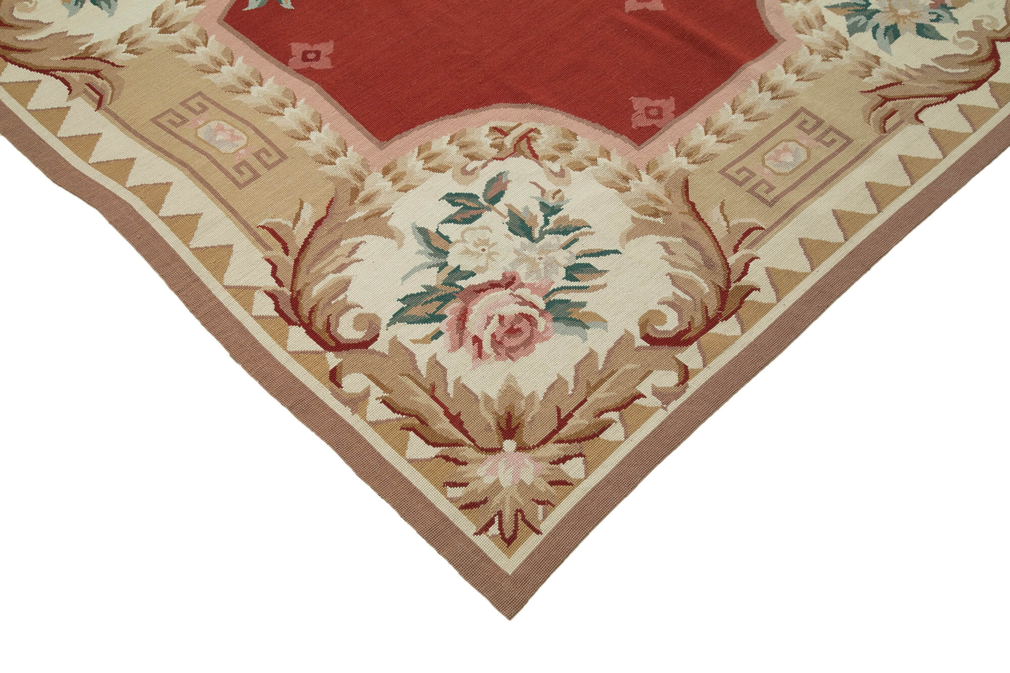 8x10 Beige Needlepoint Kilim Rug - 22072