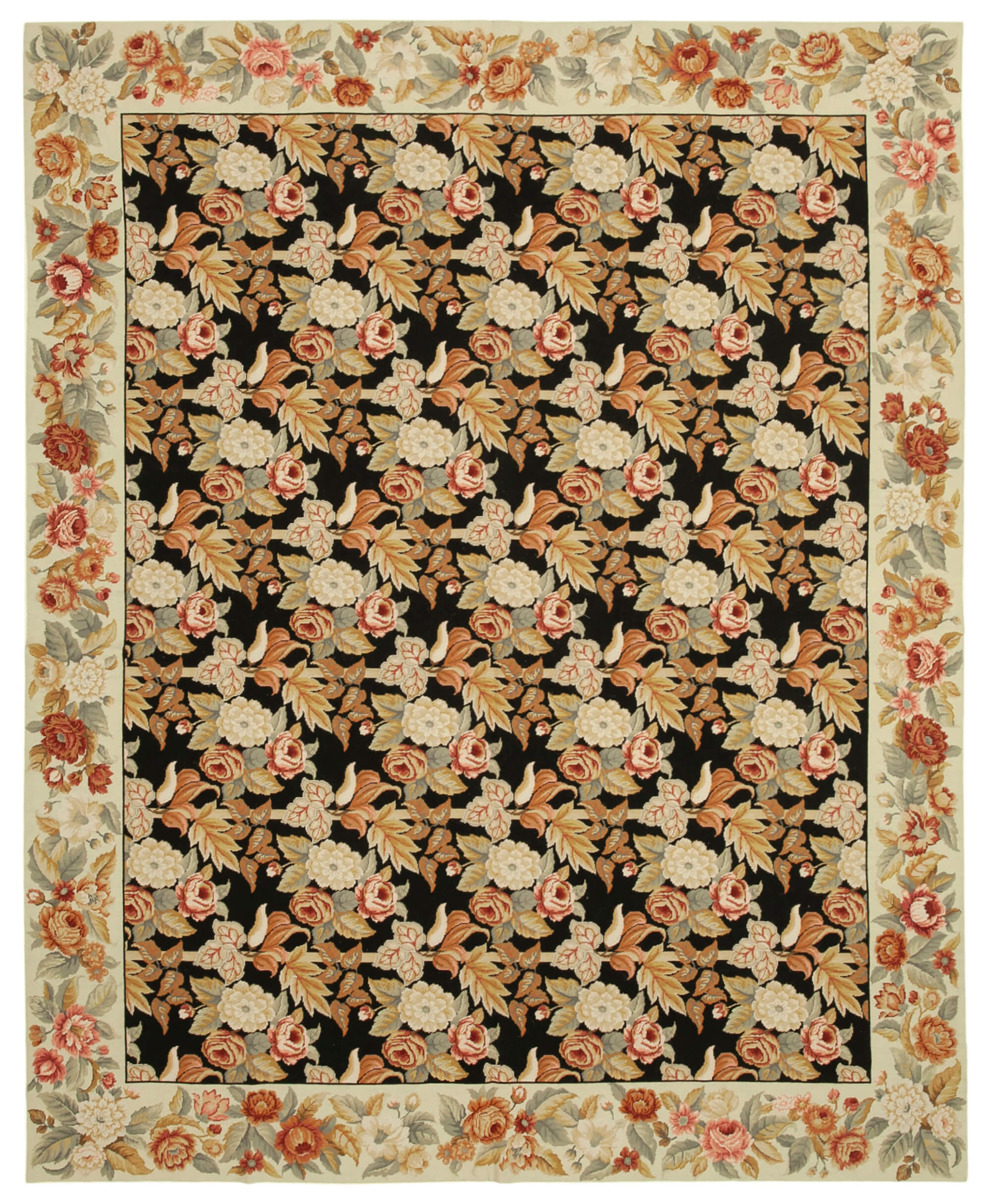 8x10 Beige Needlepoint Kilim Rug - 22073