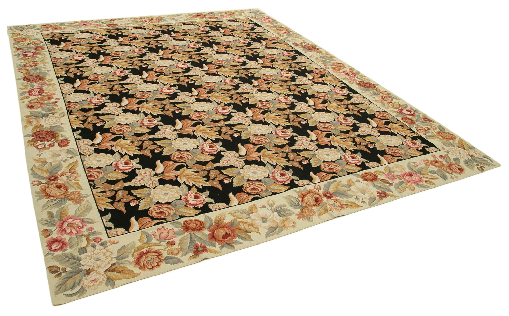 8x10 Beige Needlepoint Kilim Rug - 22073
