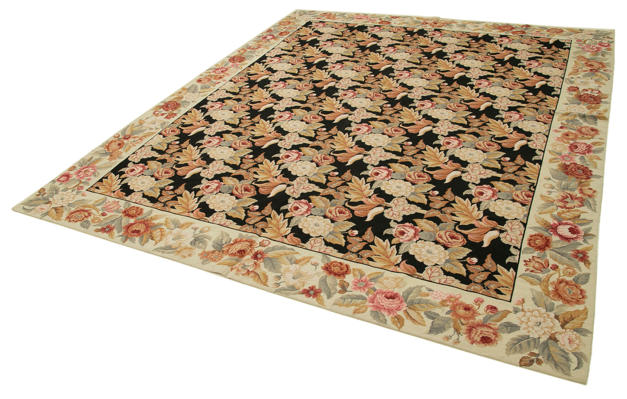 8x10 Beige Needlepoint Kilim Rug - 22073
