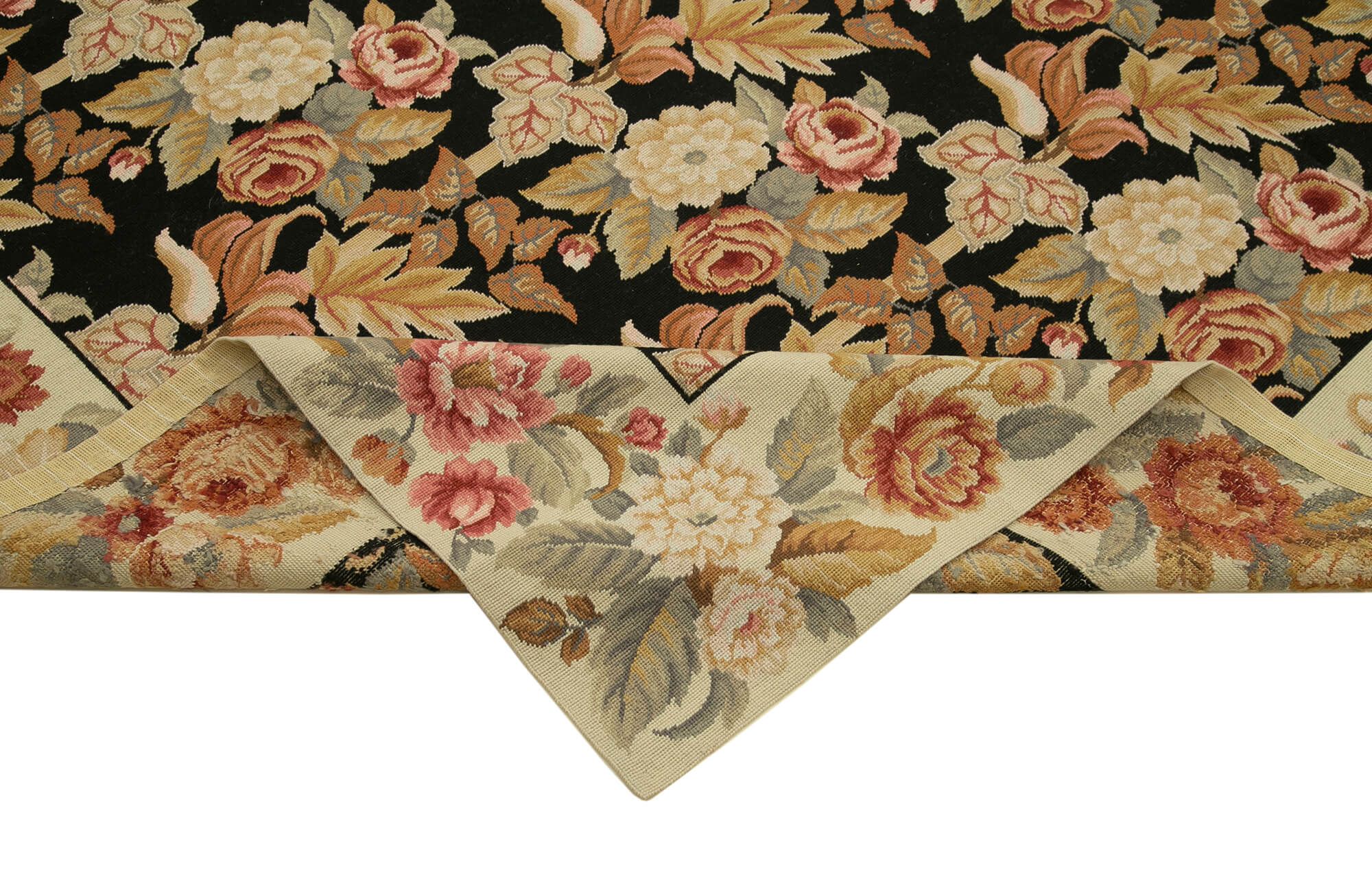 8x10 Beige Needlepoint Kilim Rug - 22073