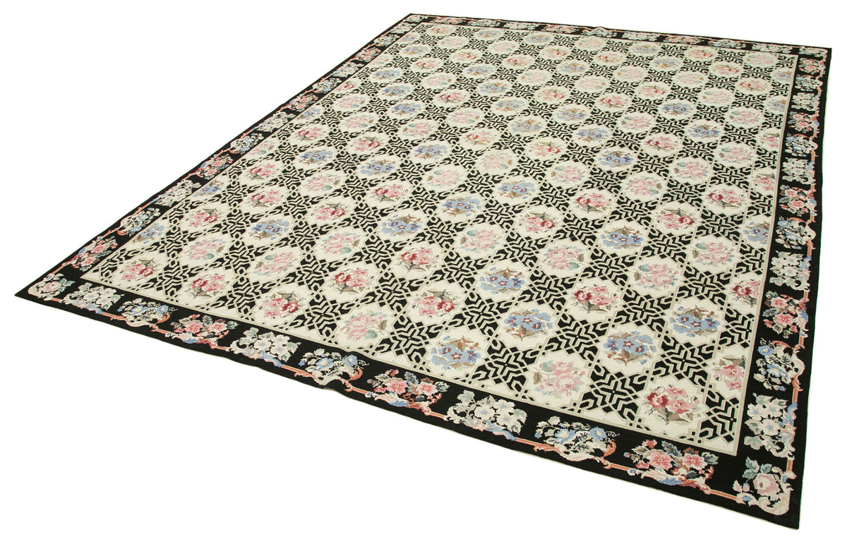 8x9 Beige Needlepoint Kilim Rug - 22074