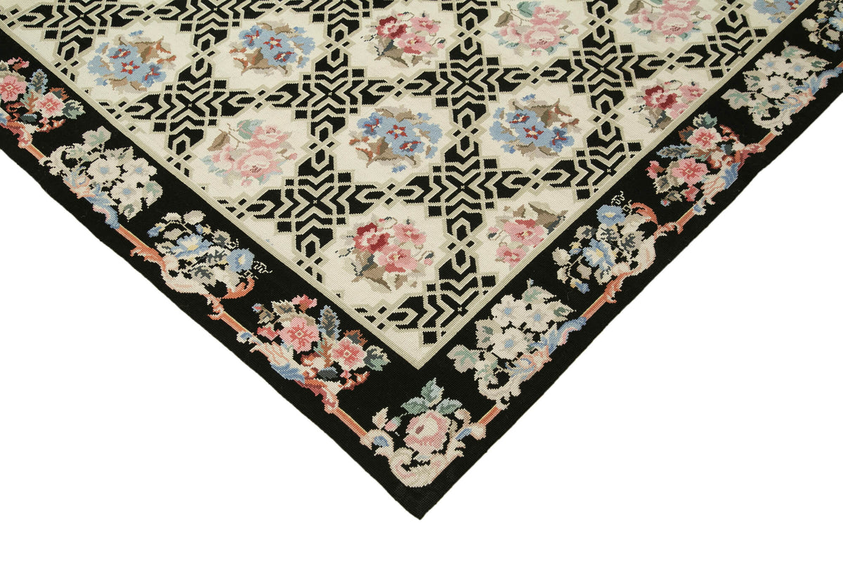 8x9 Beige Needlepoint Kilim Rug - 22074