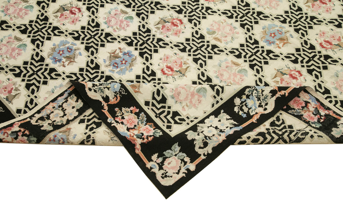 8x9 Beige Needlepoint Kilim Rug - 22074