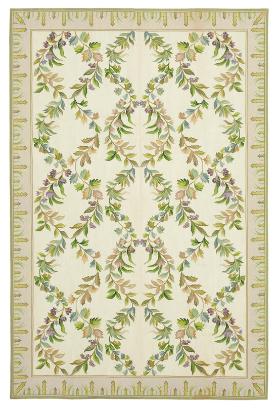 6x9 Beige Needlepoint Kilim Rug - 22079