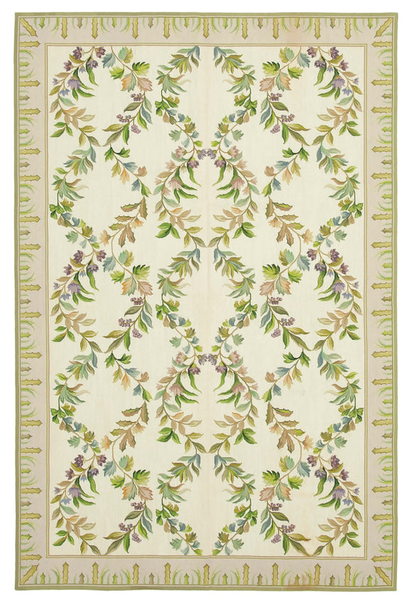 6x9 Beige Needlepoint Kilim Rug - 22079