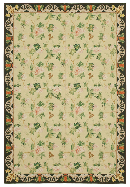 6x9 Beige Needlepoint Kilim Rug - 22080