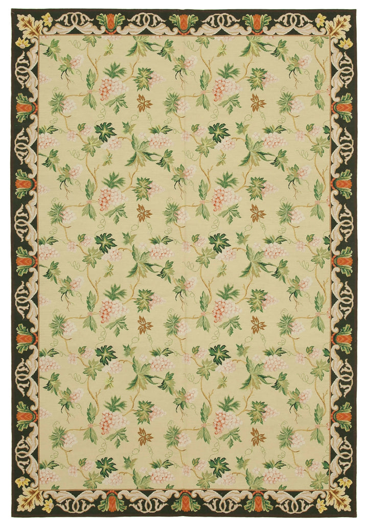 6x9 Beige Needlepoint Kilim Rug - 22080