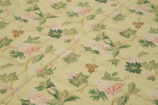 6x9 Beige Needlepoint Kilim Rug - 22080