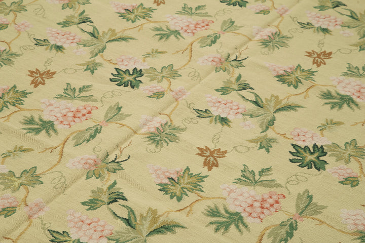 6x9 Beige Needlepoint Kilim Rug - 22080