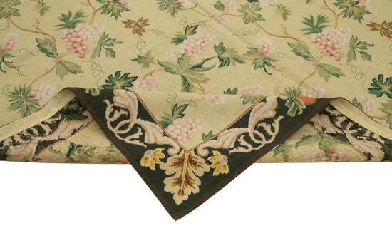 6x9 Beige Needlepoint Kilim Rug - 22080