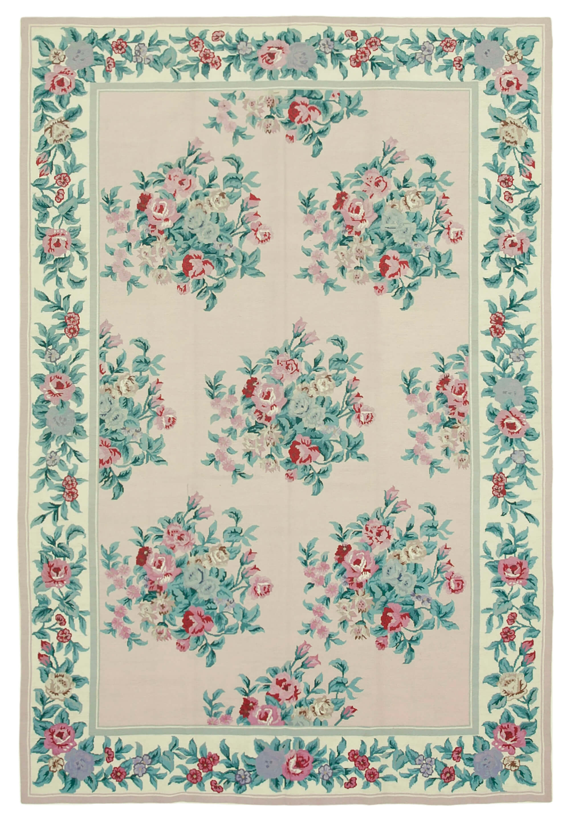 6x8 Pink Needlepoint Kilim Rug - 22082