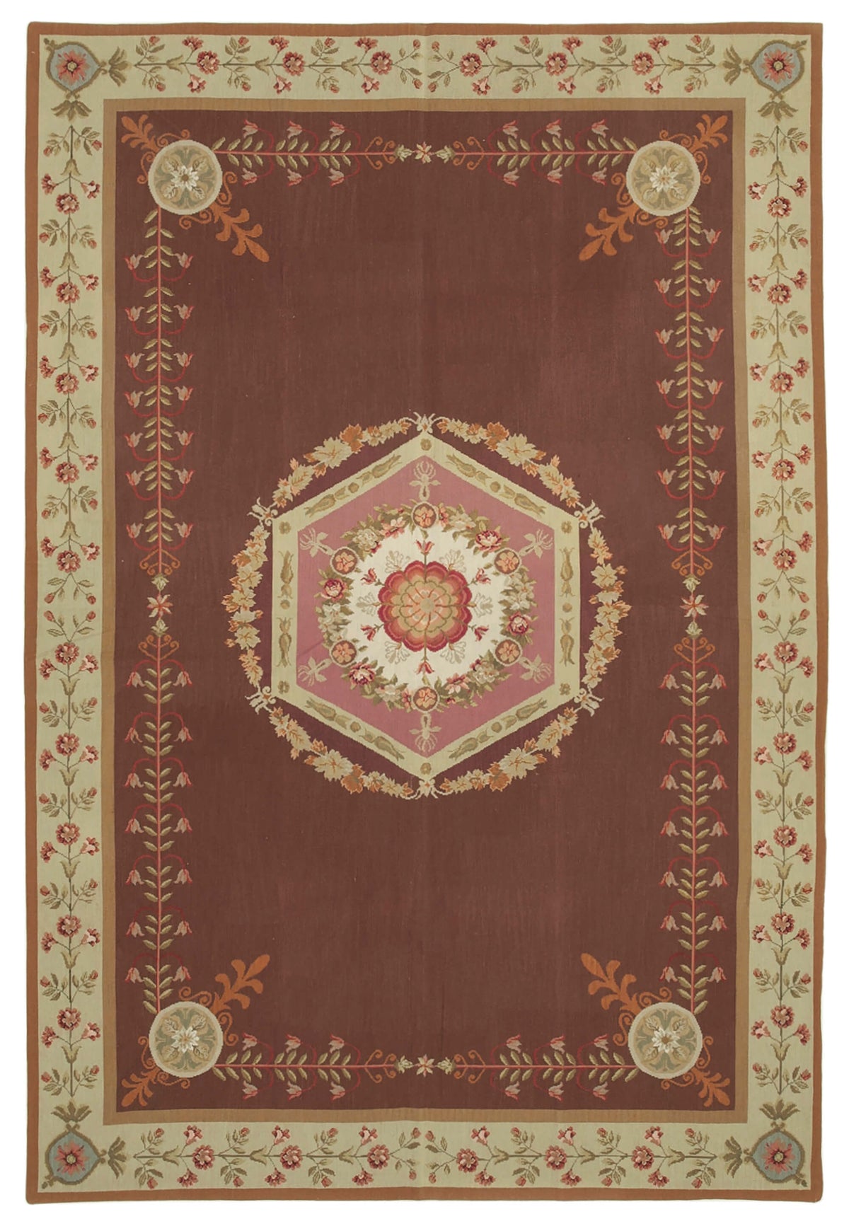 6x9 Red Needlepoint Kilim Rug - 22089