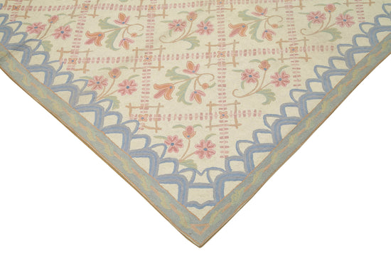 6x9 Beige Needlepoint Kilim Rug - 22090