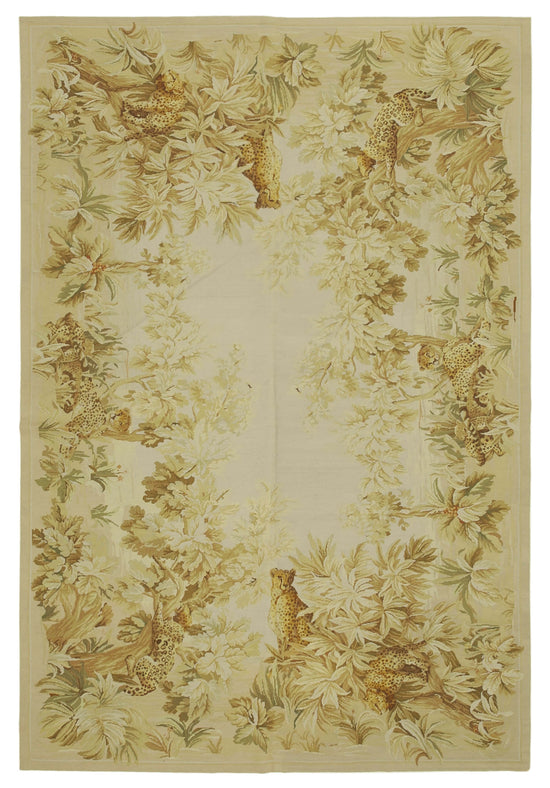 6x9 Beige Needlepoint Kilim Rug - 22092