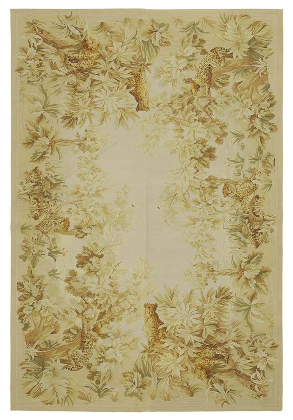 6x9 Beige Needlepoint Kilim Rug - 22092