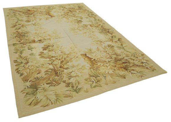 6x9 Beige Needlepoint Kilim Rug - 22092