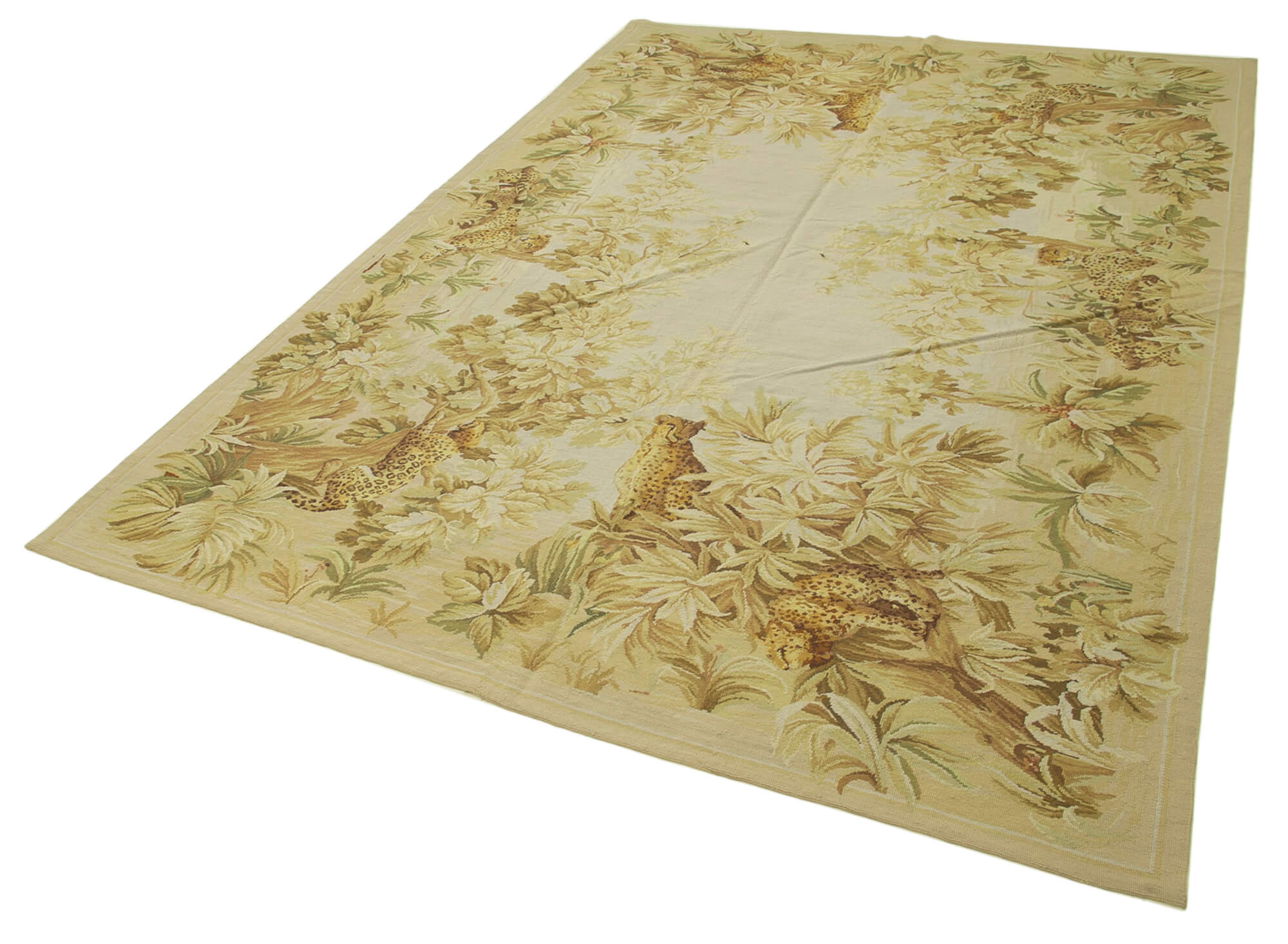 6x9 Beige Needlepoint Kilim Rug - 22092