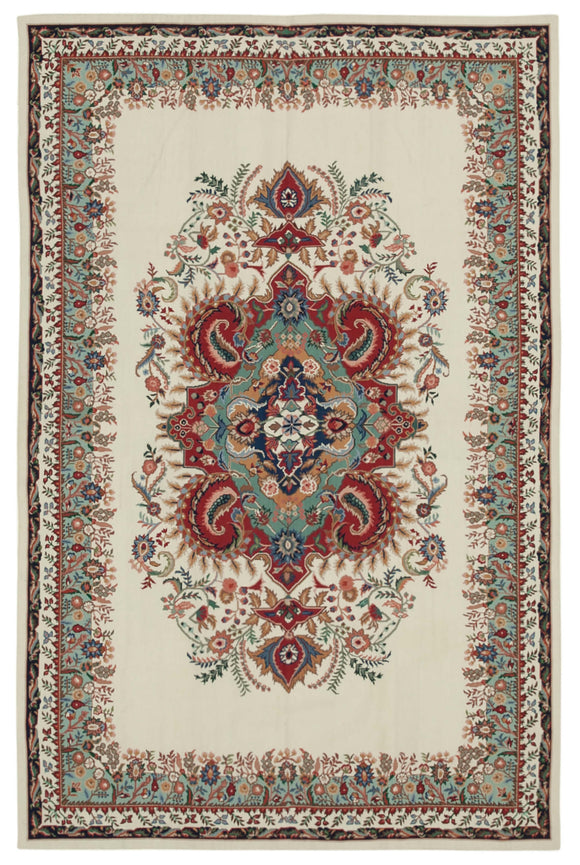 5x8 Beige Needlepoint Kilim Rug - 22094