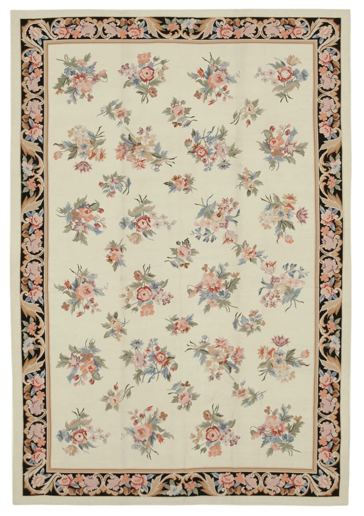 6x9 Beige Needlepoint Kilim Rug - 22096