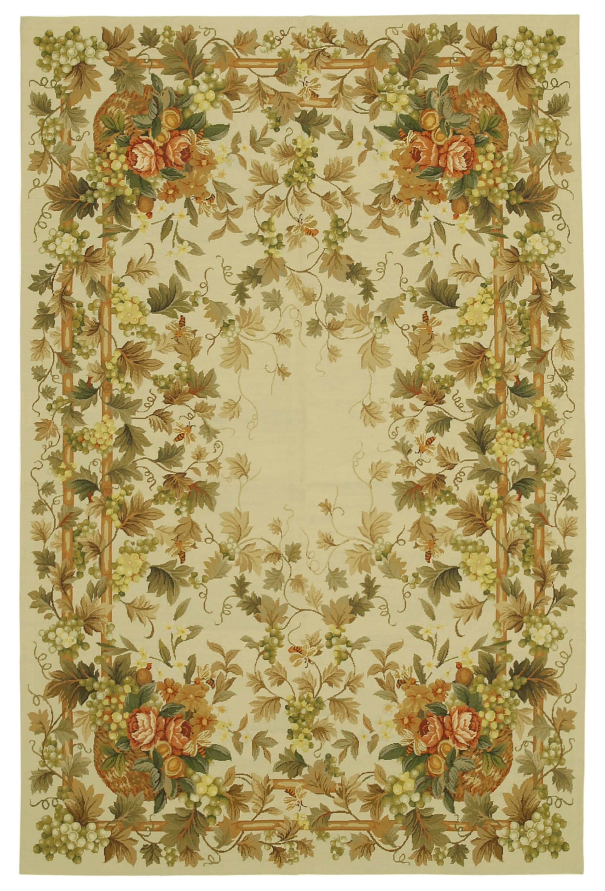 6x9 Beige Needlepoint Kilim Rug - 22098