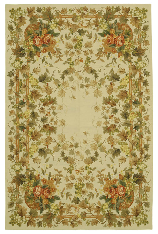 6x9 Beige Needlepoint Kilim Rug - 22098