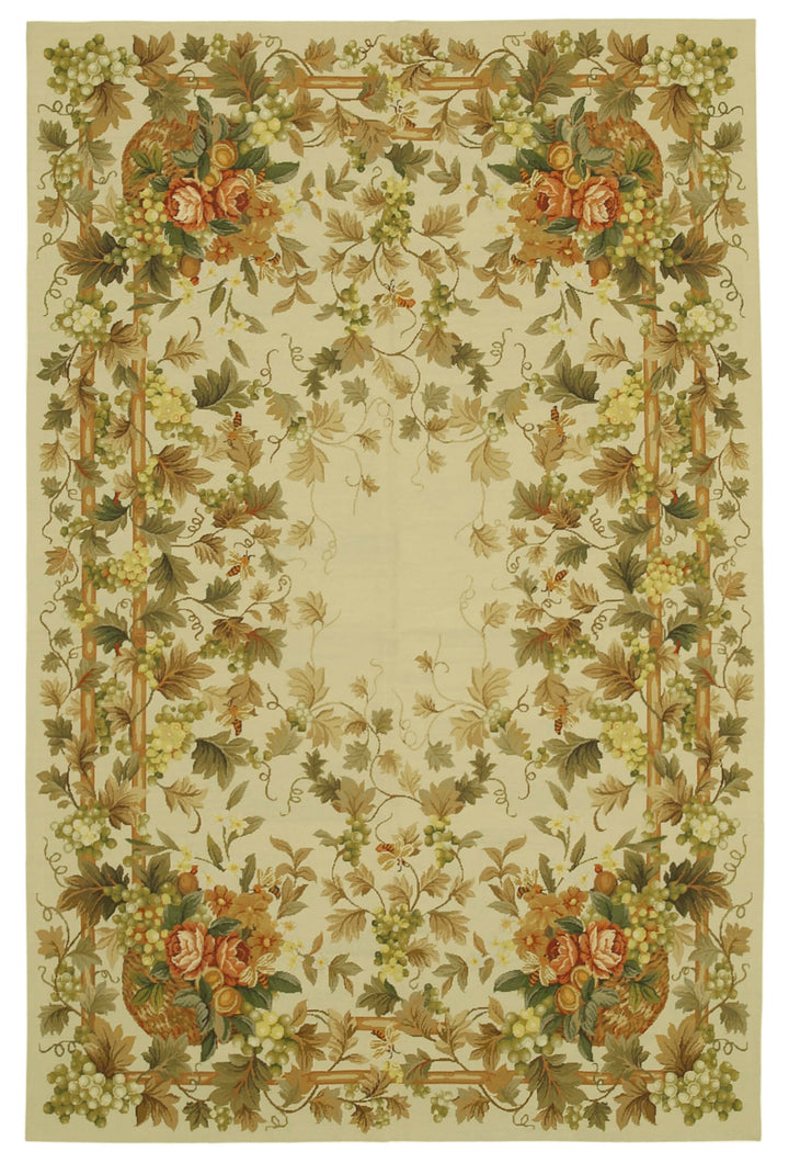 6x9 Beige Needlepoint Kilim Rug - 22098