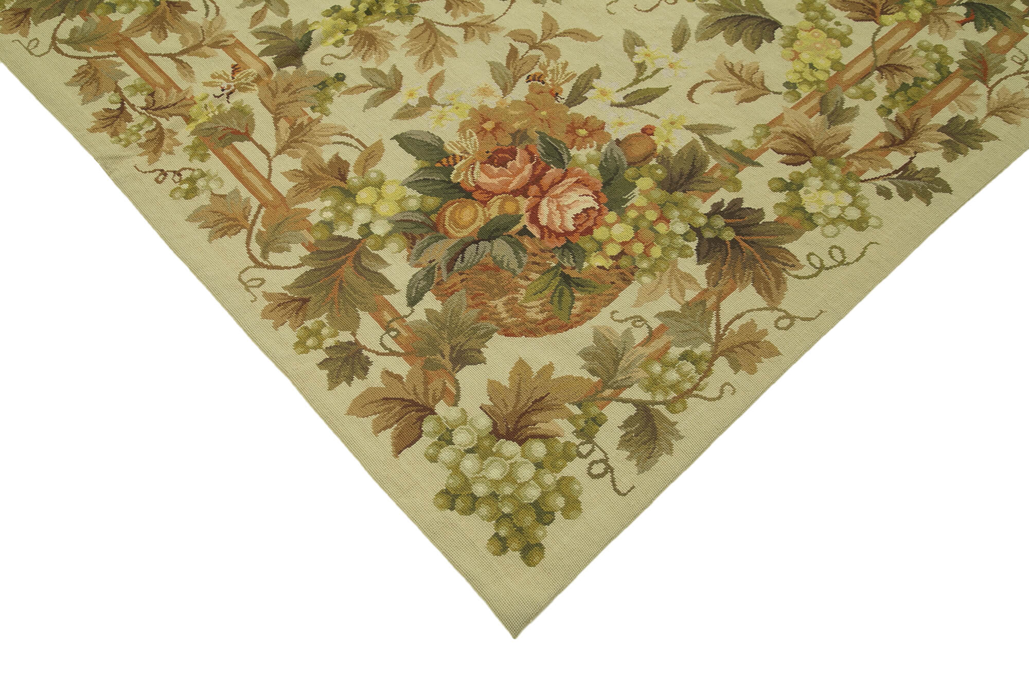 6x9 Beige Needlepoint Kilim Rug - 22098