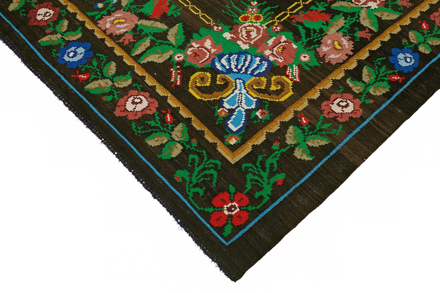 8x12 Black Vintage Moldovan Kilim Rug - 22205