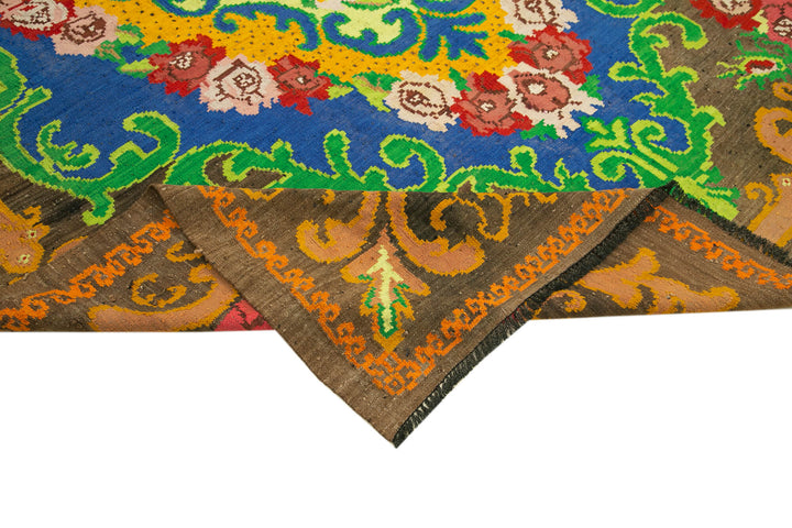 7x10 Brown Vintage Moldovan Kilim Rug - 22247