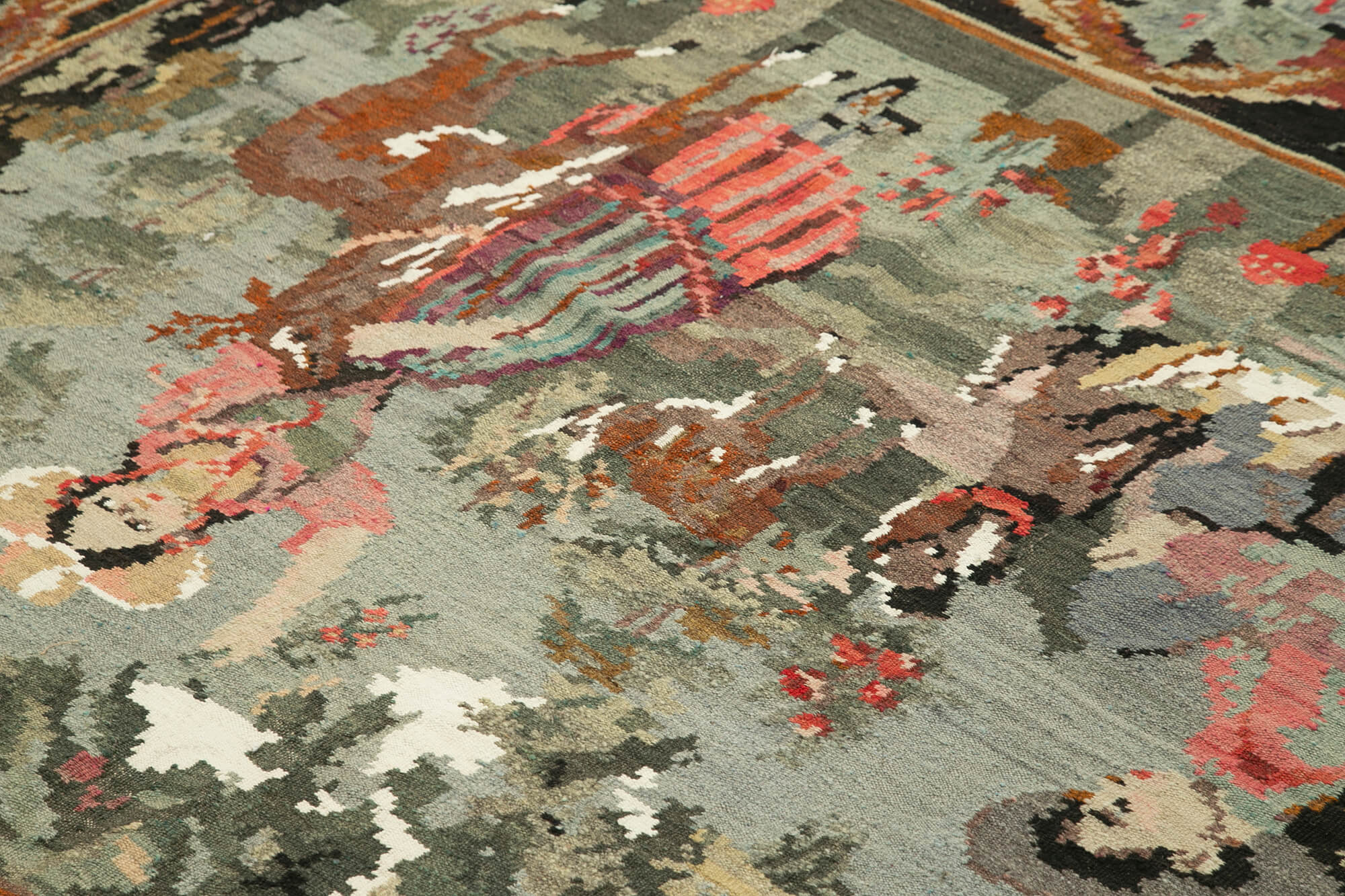 6x7 Black Vintage Moldovan Kilim Rug - 22260