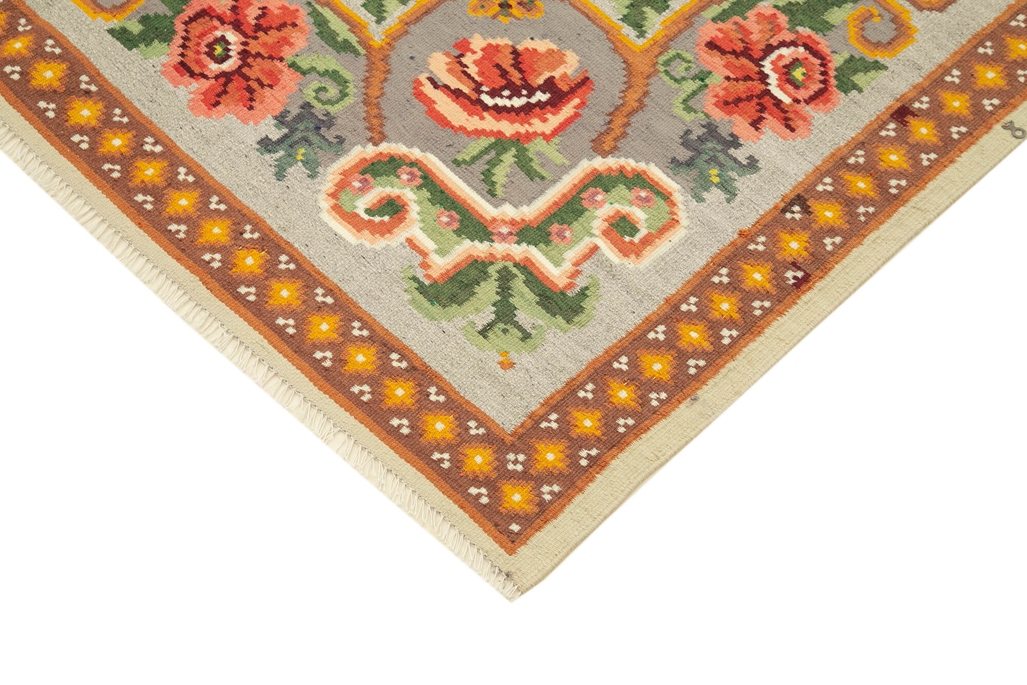 5x7 Beige Vintage Moldovan Kilim Rug - 22266