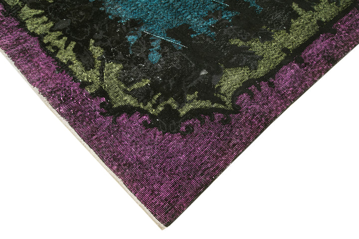 Purple Ripped Rug 6x10 Purple Vintage Wool Handmade Turkish Rug 22302