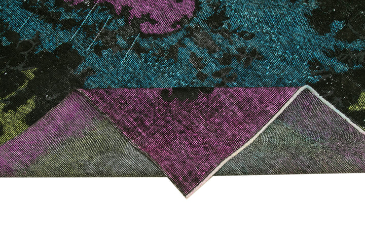Purple Ripped Rug 6x10 Purple Vintage Wool Handmade Turkish Rug 22302
