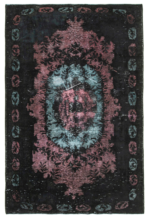 6x9 Black Over Dyed Rug - 22348