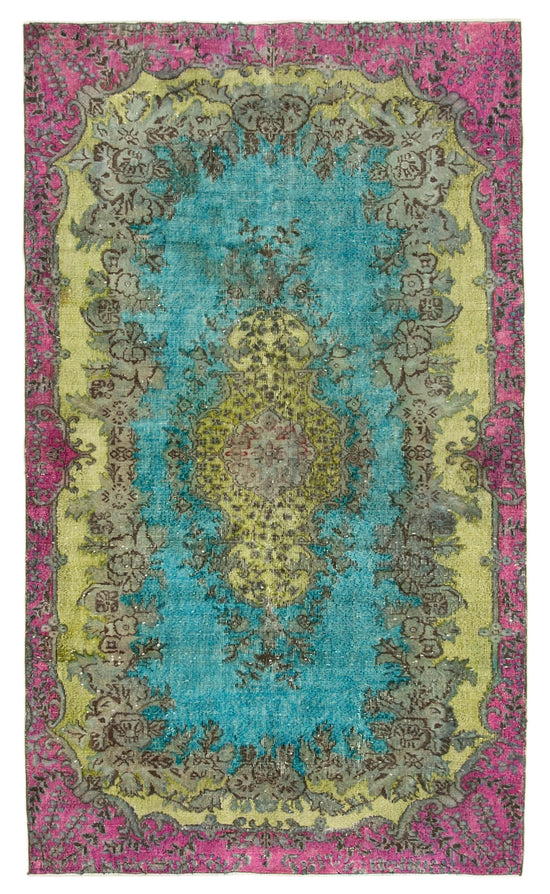 5x9 Turquoise Over Dyed Rug - 22369